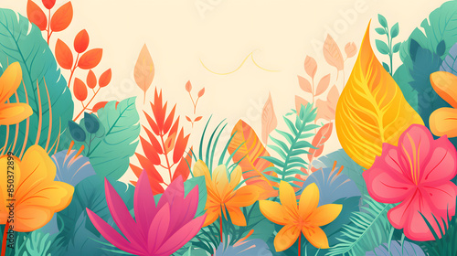 abstract tropical leaf vector illustration