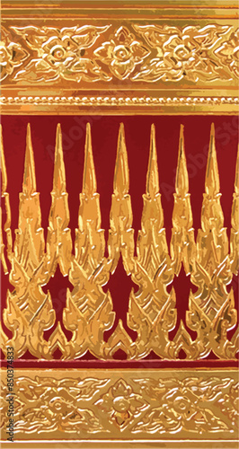 Seamless pattern, pattern in gold, gilded pattern in Thai traditional style,for designer,printing.