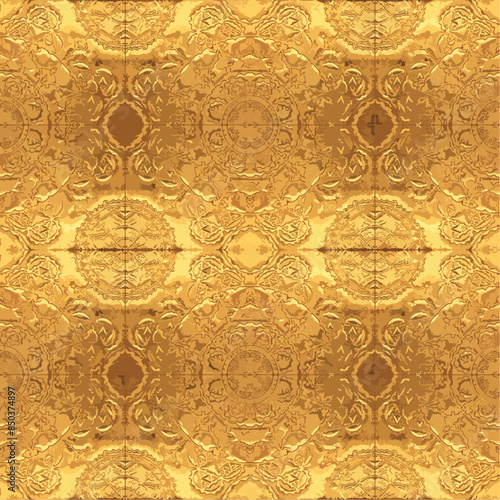 Seamless pattern, pattern in gold, gilded pattern in Thai traditional style,for designer,printing.