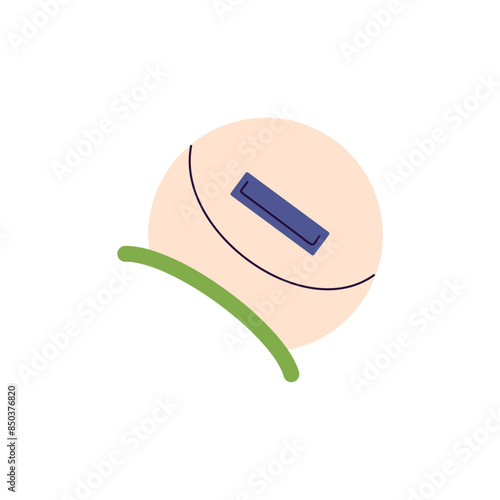 Professional teeth whitening kit. Led lamp with mouthpiece for beauty of smile. Dental equipment for oral hygiene. Stomatology, dentistry tool. Flat isolated vector illustration on white background