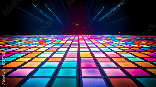 Colorful disco dance floor