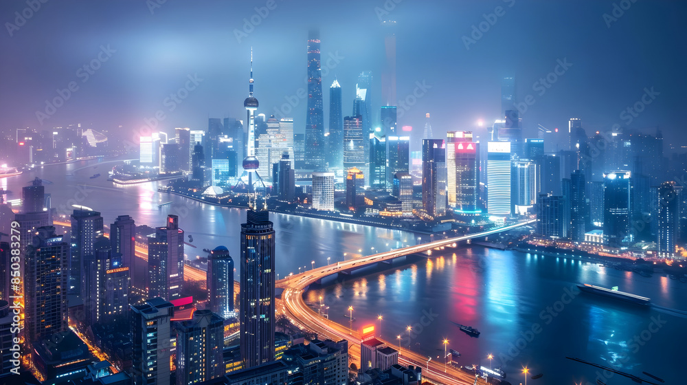 Fototapeta premium Technology involves applying scientific knowledge for practical purposes, encompassing tools, systems, and methods to solve problems or attain goals. Networks are connections between devices enabling 