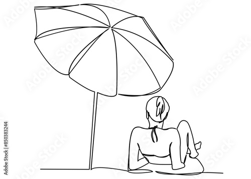 girl sunbathing on the beach_02