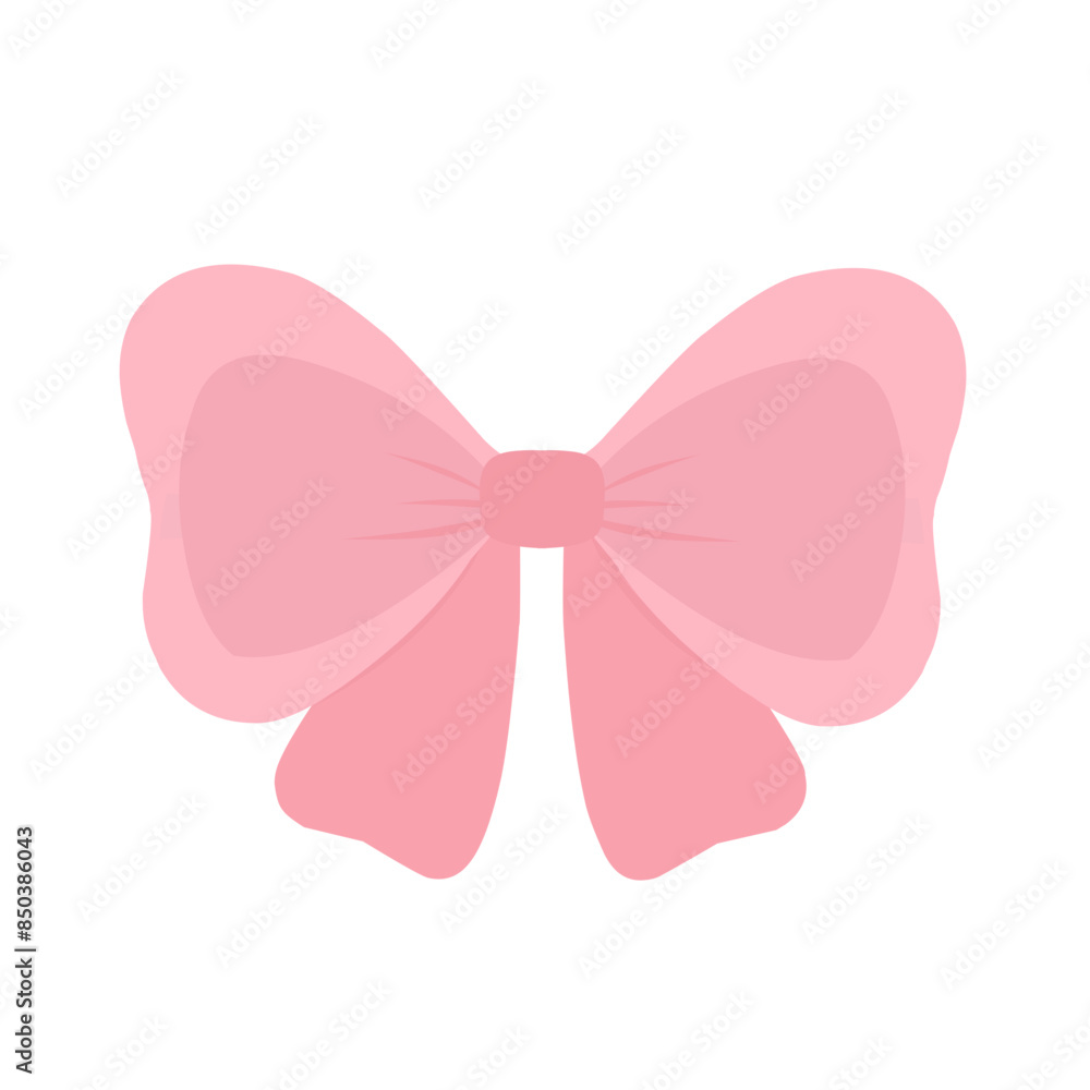 Red soft pink ribbon bow isolated on white Red soft pink ribbon bow isolated on white