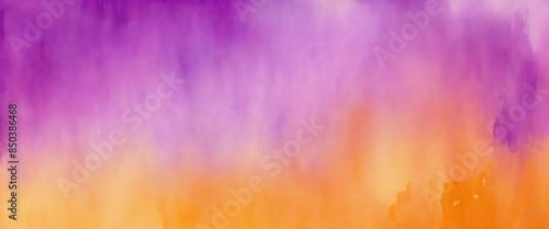 Purple orange background with texture and distressed vintage grunge and watercolor paint stains