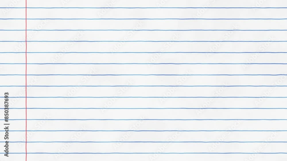 Blue horizontal lines on white paper motion background. Doodle red and blue line on grunge animated background. Pattern, graph, page, sheet, exercise book paper texture. Blue horizontal lines on white paper motion background. Doodle red and blue line on grunge animated background. Pattern, graph, page, sheet, exercise book paper texture.