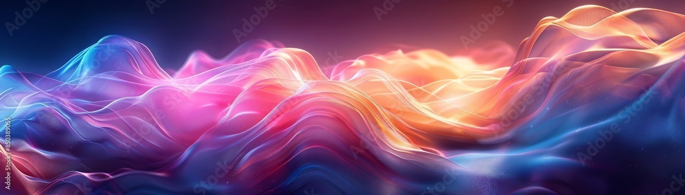 The image is a colorful abstract background with a wave pattern The image is a colorful abstract background with a wave pattern