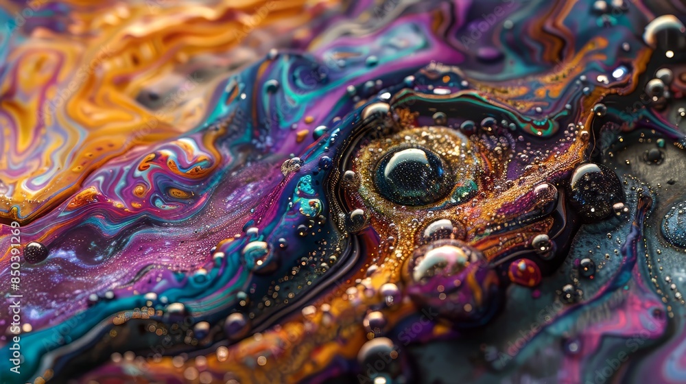 Abstract Oil Swirls and Bubbles Abstract Oil Swirls and Bubbles