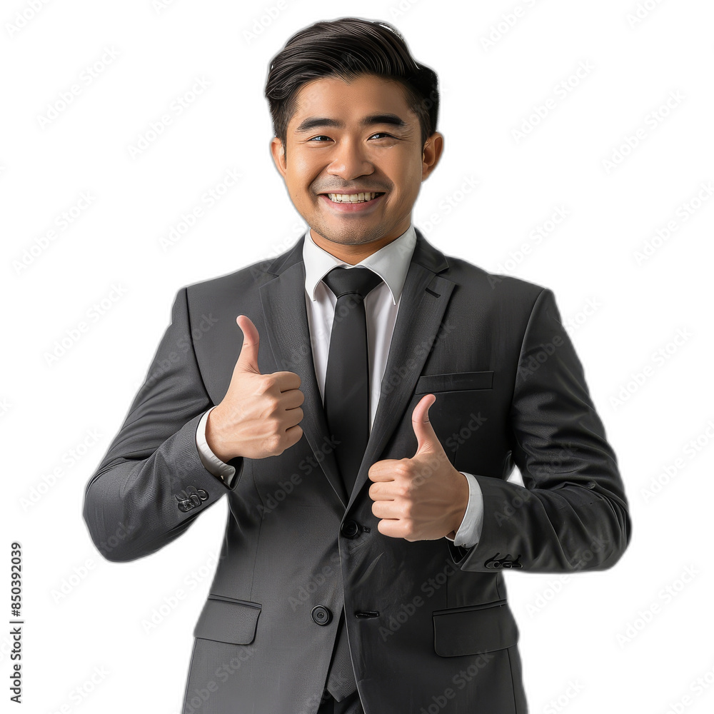 PNG image of a businessman giving thumbs up on an isolate transparency background PNG image of a businessman giving thumbs up on an isolate transparency background