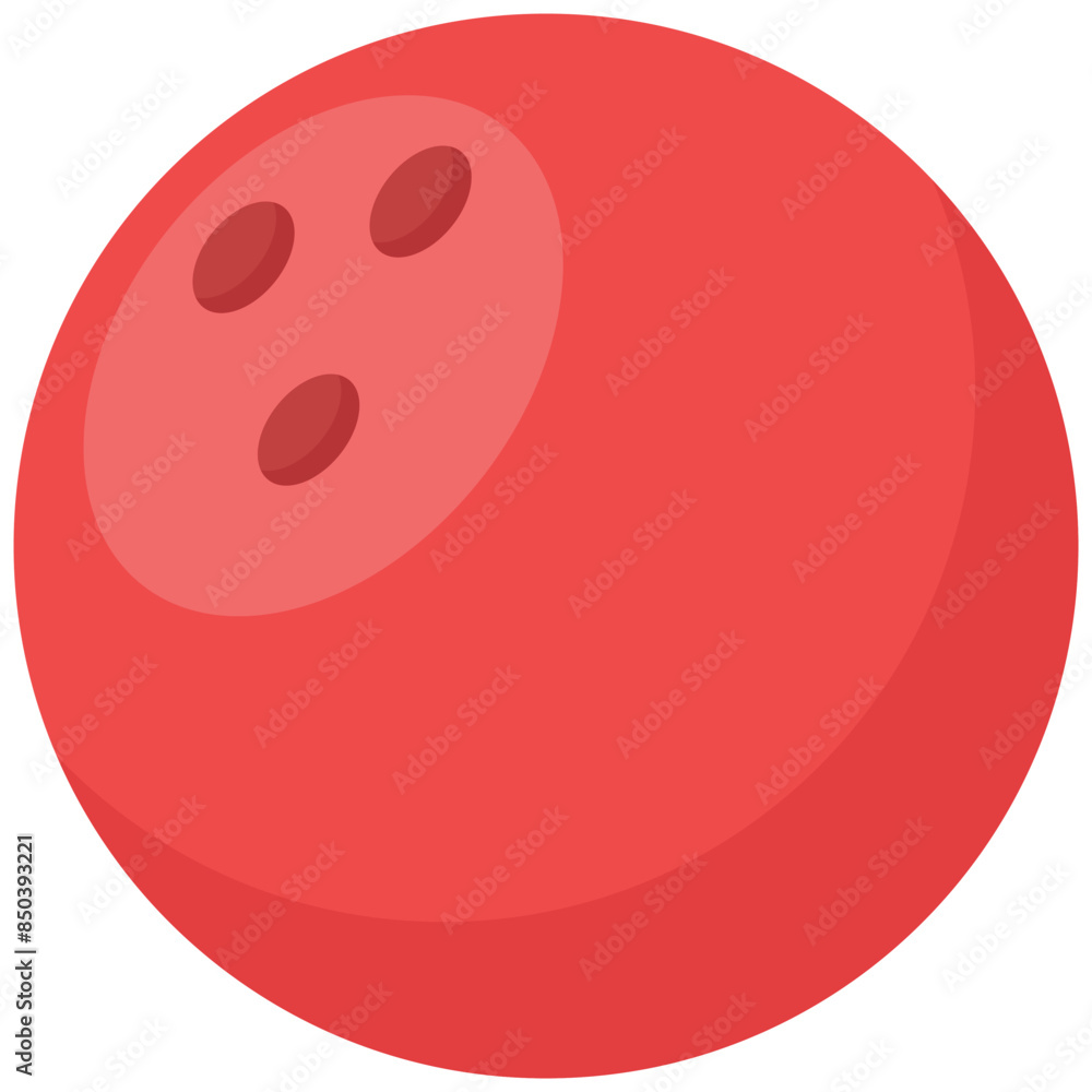 Red bowling ball flat icon isolated on white background. Red bowling ball flat icon isolated on white background.