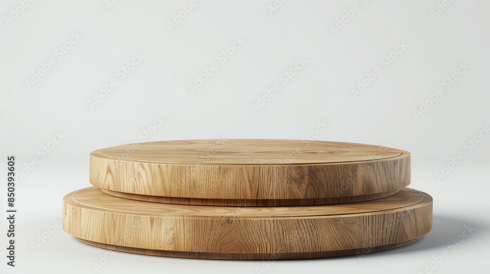 Wooden podium for product showcase on white background Wooden podium for product showcase on white background