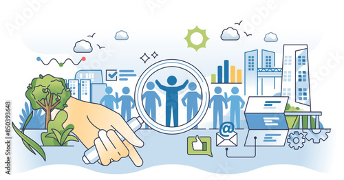 Talent acquisition and successful employee management outline hands concept, transparent background. Find best candidate with skills and ability for job illustration.
