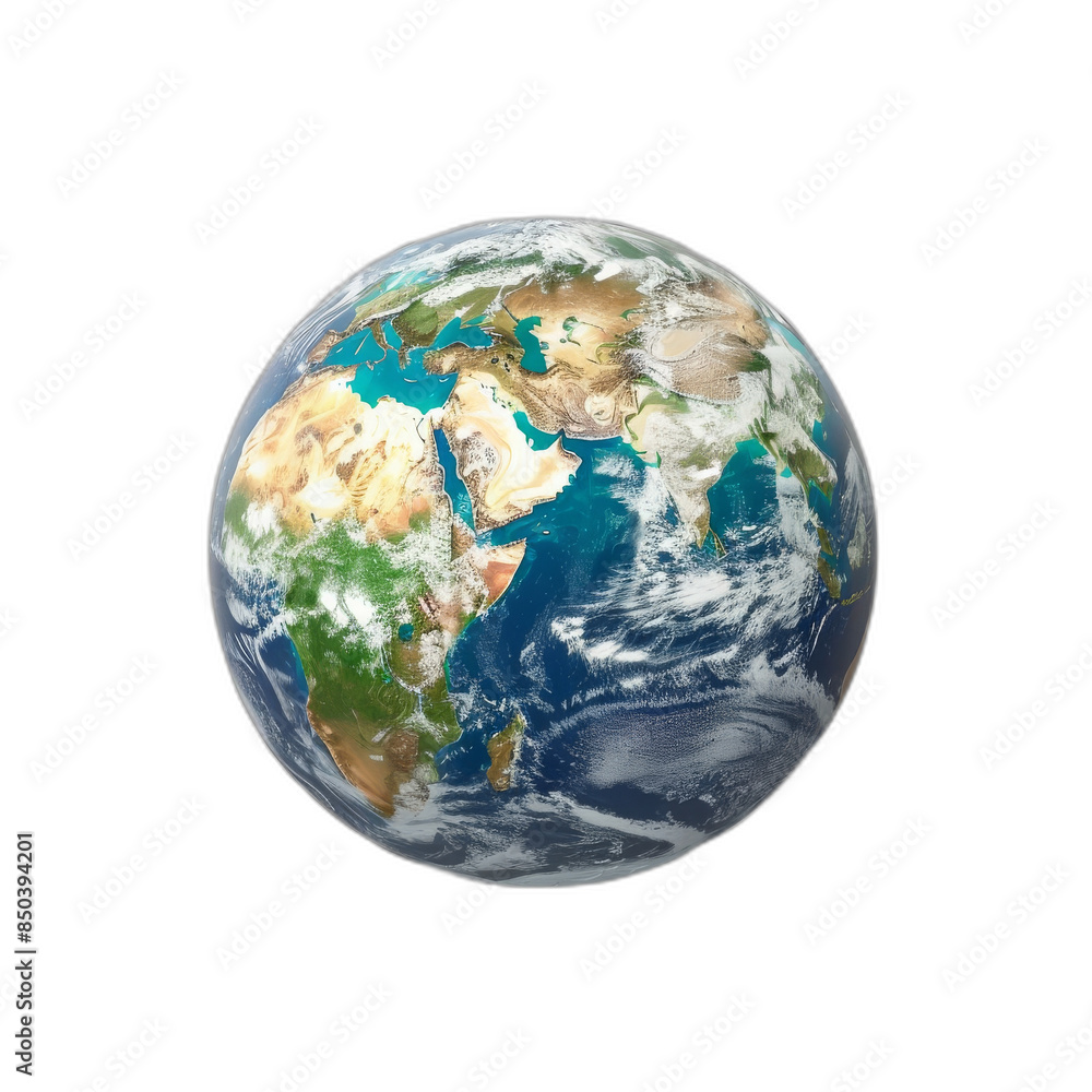 A PNG image showing a 3D render of Earth on a transparency background A PNG image showing a 3D render of Earth on a transparency background