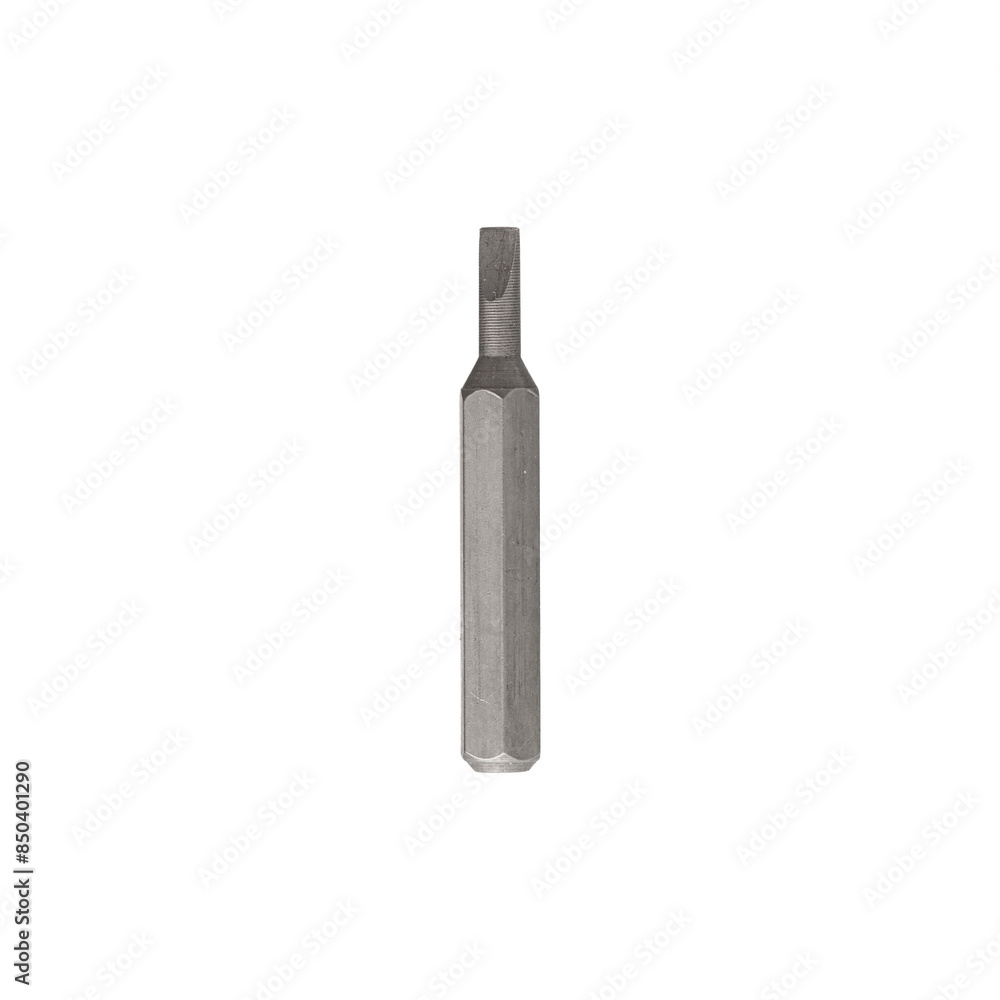Iron bit for screwdriver and drill on Isolated on a white background close-up Iron bit for screwdriver and drill on Isolated on a white background close-up