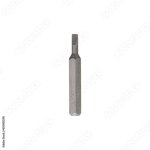 Iron bit for screwdriver and drill on Isolated on a white background close-up