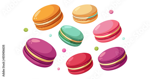 macarons-floating-on-the-air-white-background 