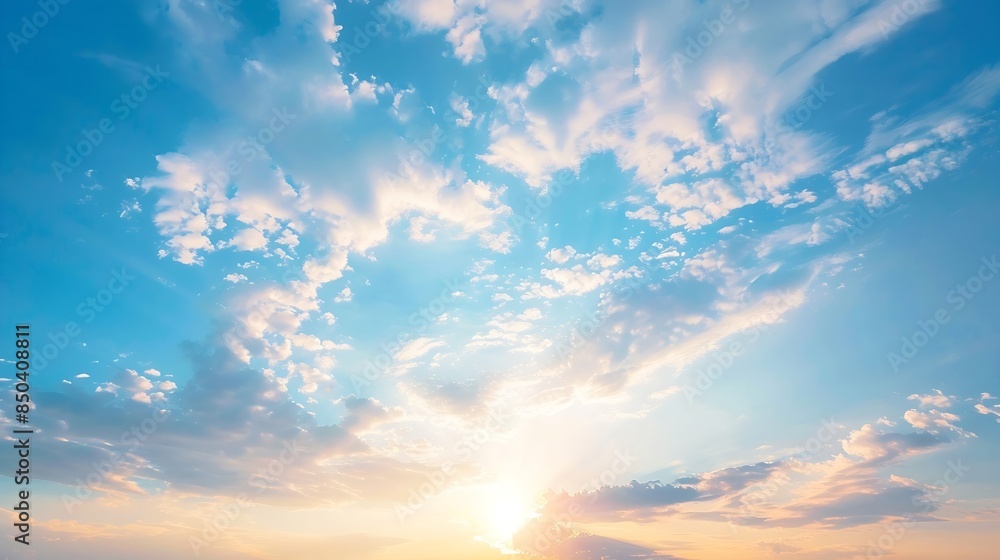 Sunset on blue sky Blue sky with some clouds blue sky clouds summer skies cloudy blue sky : Generative AI Sunset on blue sky Blue sky with some clouds blue sky clouds summer skies cloudy blue sky : Generative AI