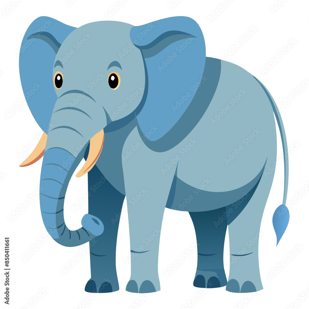 Obraz premium Elephant vector illustration, cute animal vector illustration, Elephant illustration vector, cute Elephant cartoon illustration