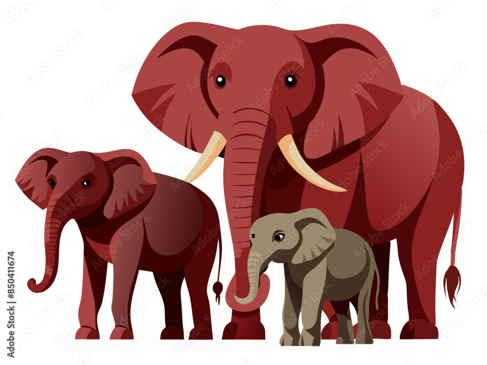 Obraz premium Elephant vector illustration, cute animal vector illustration, Elephant illustration vector, cute Elephant cartoon illustration