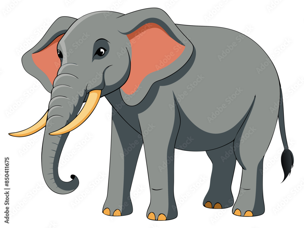 Fototapeta premium Elephant vector illustration, cute animal vector illustration, Elephant illustration vector, cute Elephant cartoon illustration