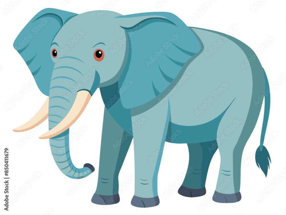 Fototapeta premium Elephant vector illustration, cute animal vector illustration, Elephant illustration vector, cute Elephant cartoon illustration