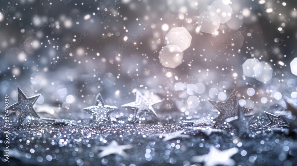 Silver Sparkle Stars Background Silver Sparkle Stars Background