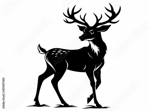 deer silhouette vector on a white background