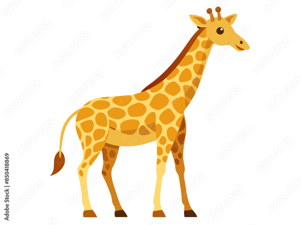 Naklejka premium Giraffe vector illustration, cute animal vector illustration, Giraffe illustration vector, cute Giraffe cartoon illustration