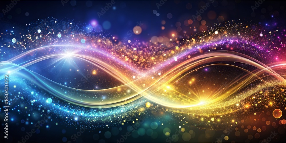 Obraz premium Colourful Rainbow Wave Glitter Texture Clean Modern Gradient Headers, Design Elements for Website header backgrounds