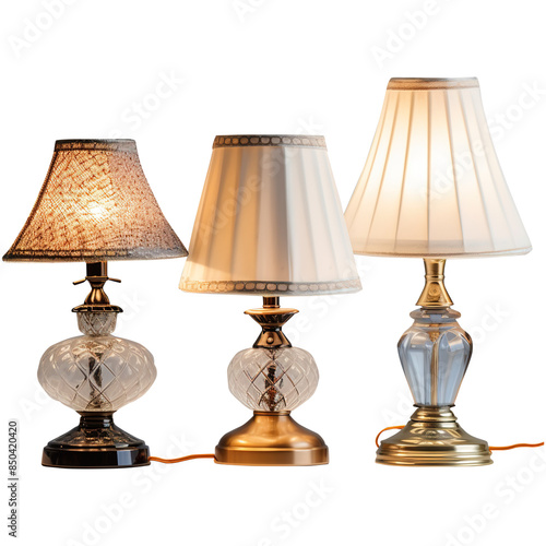 antique lamp on the table on transparent background, clipping path, png, 