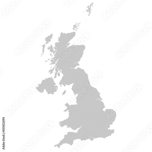 United Kingdom map dotted pattern vector illustration