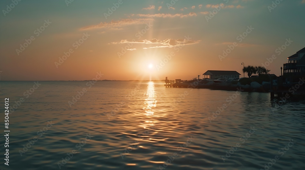 Obraz premium Destin Florida during morning sunrise : Generative AI