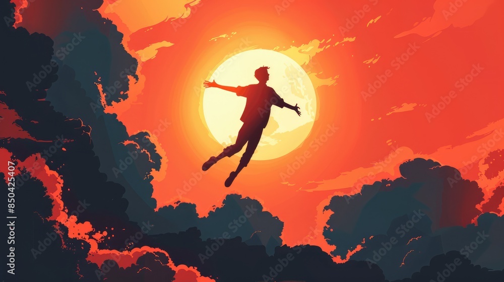 Obraz premium Create a dynamic 2d illustration featuring a silhouette or rewind icon