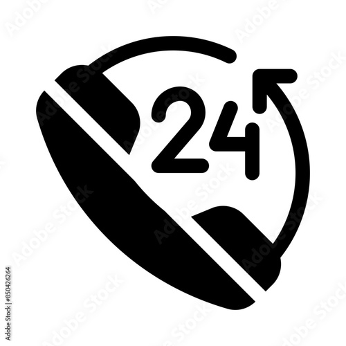 24 hours support glyph icon