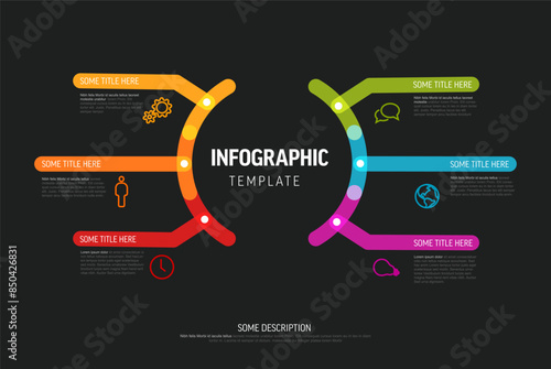 Simple dark infographic schema diagram template