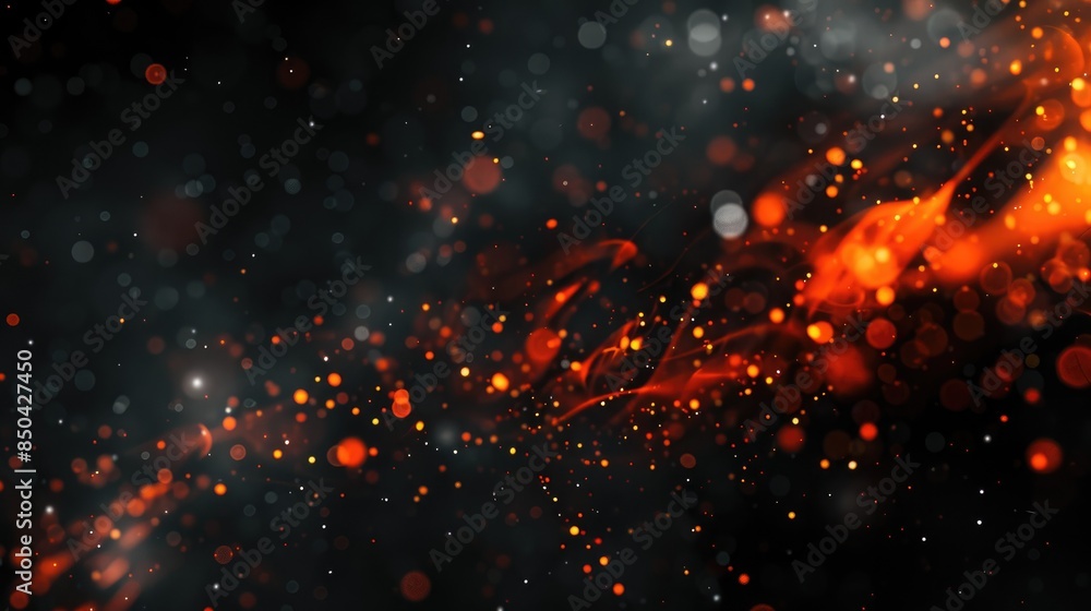 Obraz premium Black Background with Fire