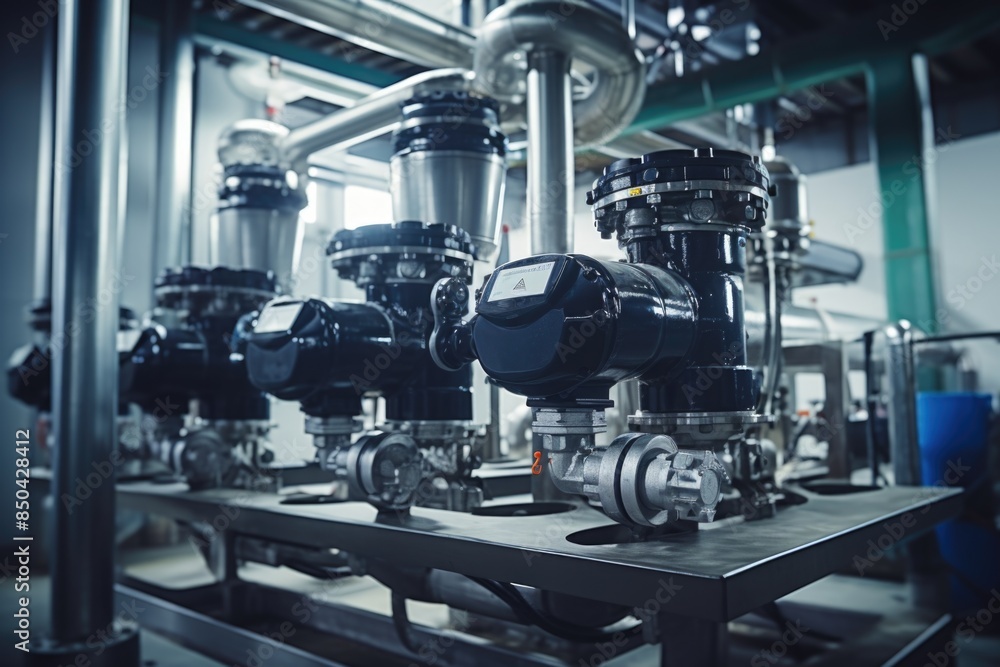 A collection of valves arranged on a surface A collection of valves arranged on a surface
