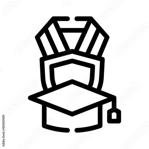mortarboard line icon