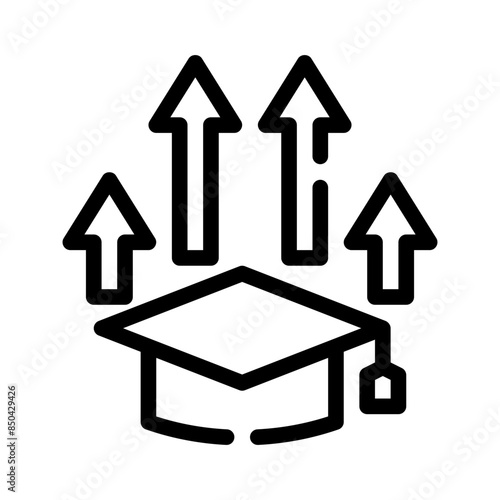 mortarboard line icon