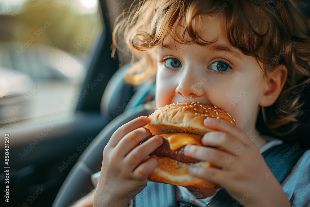 Beautiful lovely baby in carriage or carseat spending family time traveling or promenading, Generative AI Beautiful lovely baby in carriage or carseat spending family time traveling or promenading, Generative AI