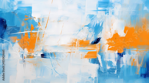Abstract blue and orange painting texture background
