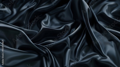 Wallpaper Mural Black gray satin dark fabric texture luxurious shiny that is abstract silk cloth background with patterns soft waves blur beautiful : Generative AI Torontodigital.ca
