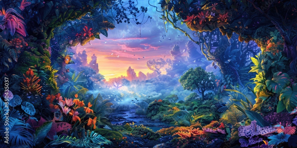Enchanting Forest at Sunset Enchanting Forest at Sunset