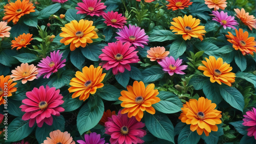 A vibrant and dynamic floral motif featuring lush blooms and verdant foliage, evoking a sense of natural beauty and vitality, Generative AI A vibrant and dynamic floral motif featuring lush blooms and verdant foliage, evoking a sense of natural beauty and vitality, Generative AI