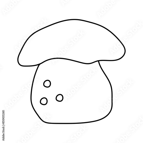 Porcini in doodle style. Vector isolated on white background