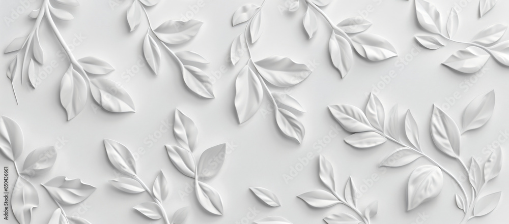 white background with leaves embossed on it, seamless pattern, minimalist design for wall mural
white background with leaves embossed on it, seamless pattern, minimalist design for wall mural