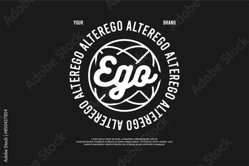 alter ego typography streetwear urban fashion template for printing	