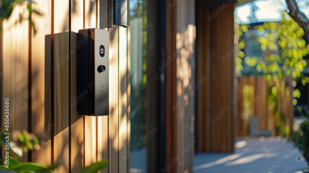A solarpowered intercom system with a camera allowing residents to safely communicate with visitors at their door. A solarpowered intercom system with a camera allowing residents to safely communicate with visitors at their door.