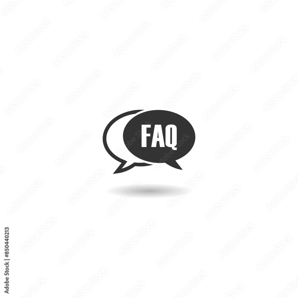 FAQ speech bubble icon with shadow FAQ speech bubble icon with shadow