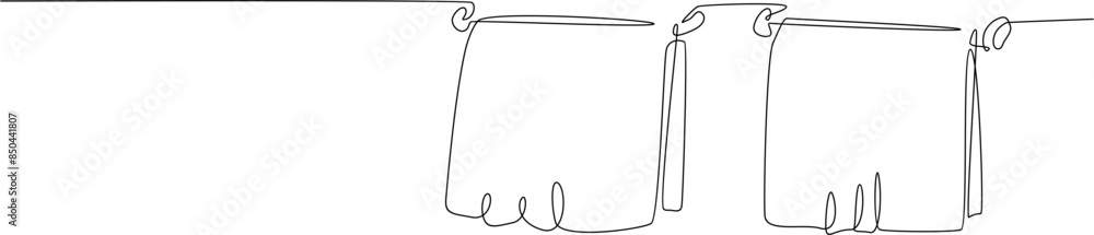 towel vector continuous line drawing